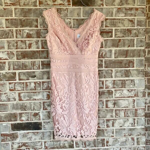 Joseph Ribkoff Pastel Pink Lace Formal Wedding Dress